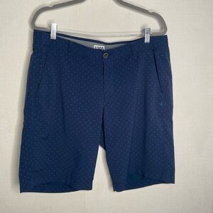 Under Armour Shorts Mens 38 Blue Polka Dot Casual Golf Performance Chino 10,5”